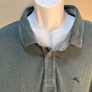 Tommy Bahama Men's green long sleeve golf polo shirt 2XLB XXL Big 2XL EUC